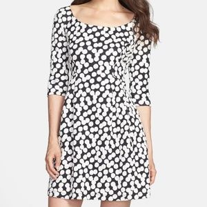 BETSEY JOHNSON JACQUARD BLACK WHITE DOT DRESS
